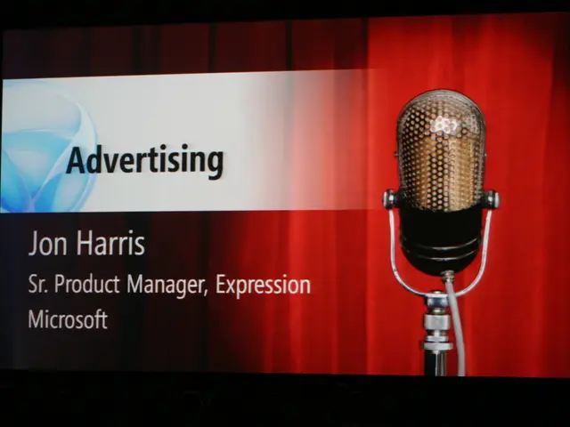 In this picture we can see a screen. On the screen there is an image of a microphone and there are...